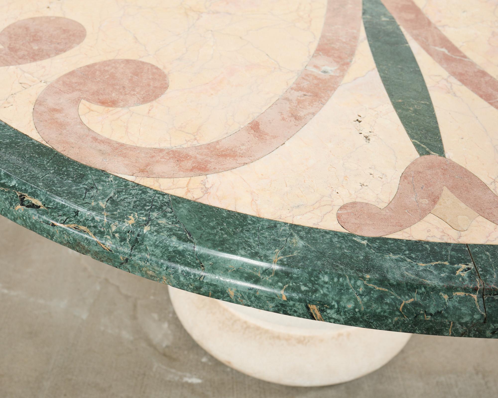 Neoclassical Style Marble and Stone Center Garden Table For Sale 8