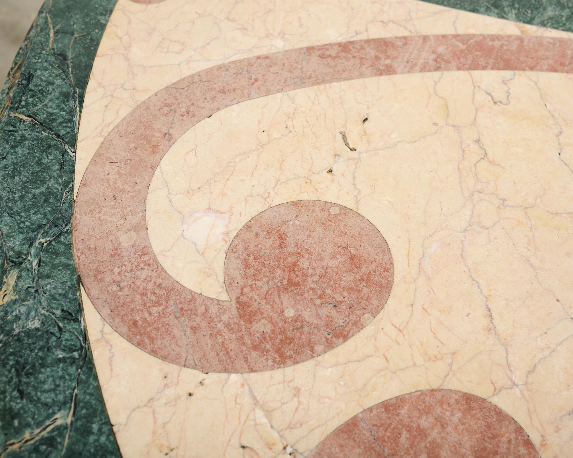 Neoclassical Style Marble and Stone Center Garden Table For Sale 1