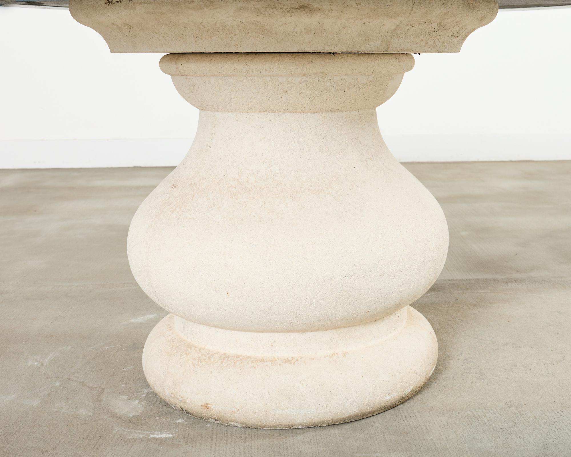 Neoclassical Style Marble and Stone Center Garden Table For Sale 2