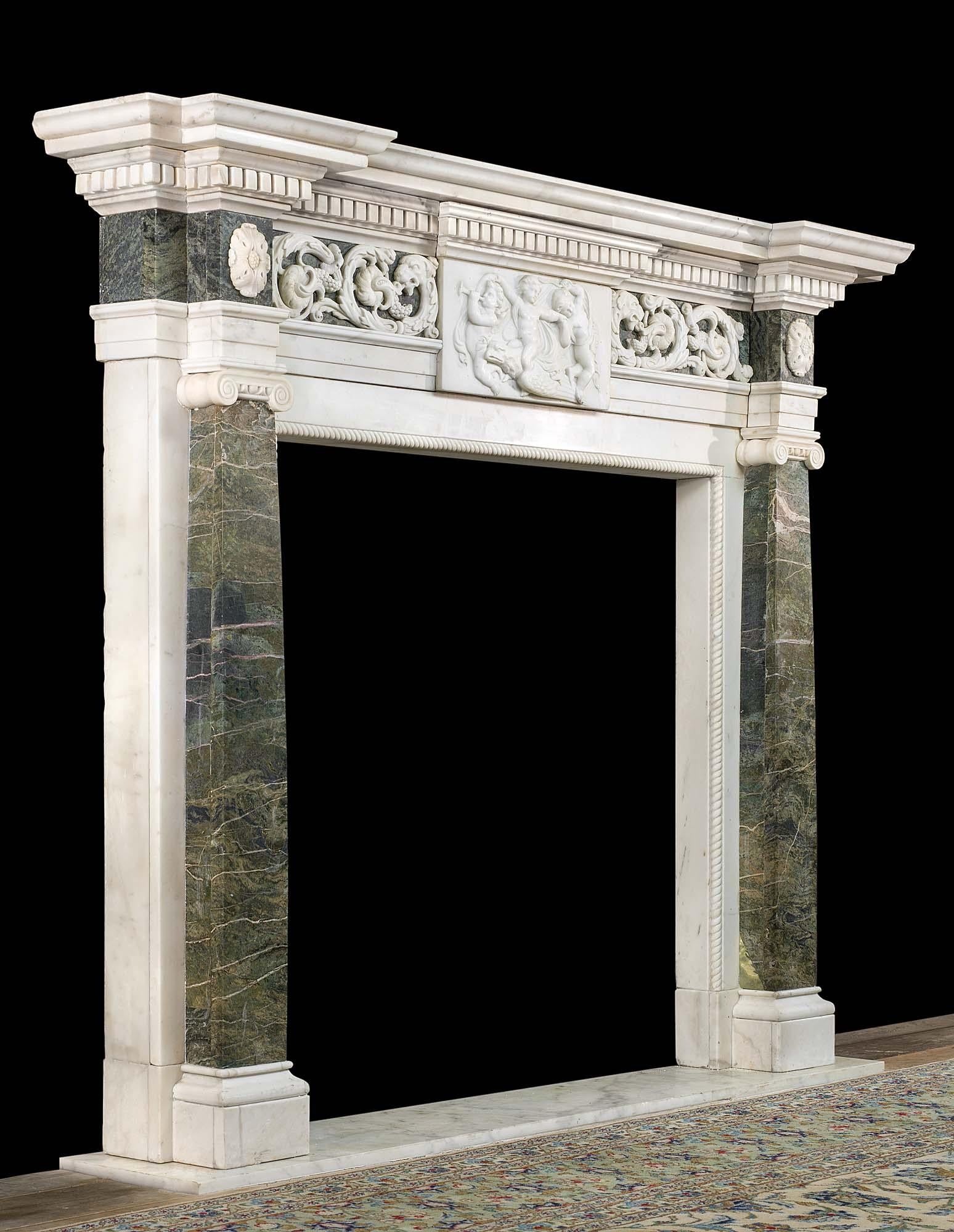 Neoclassical Style Marble Fireplace in Palladian Manner In Good Condition For Sale In London, GB