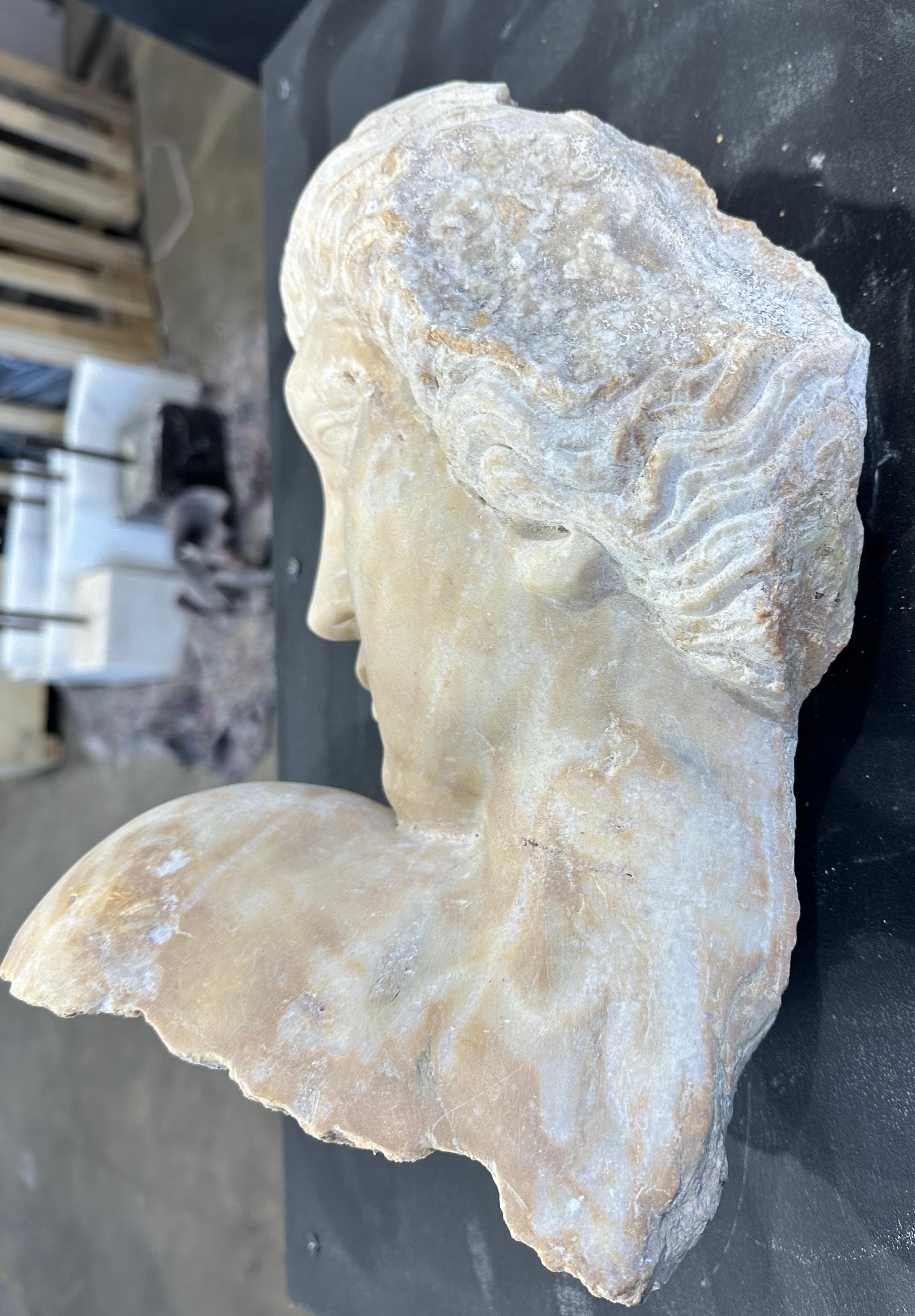 European Neoclassical Style Marble Head  For Sale