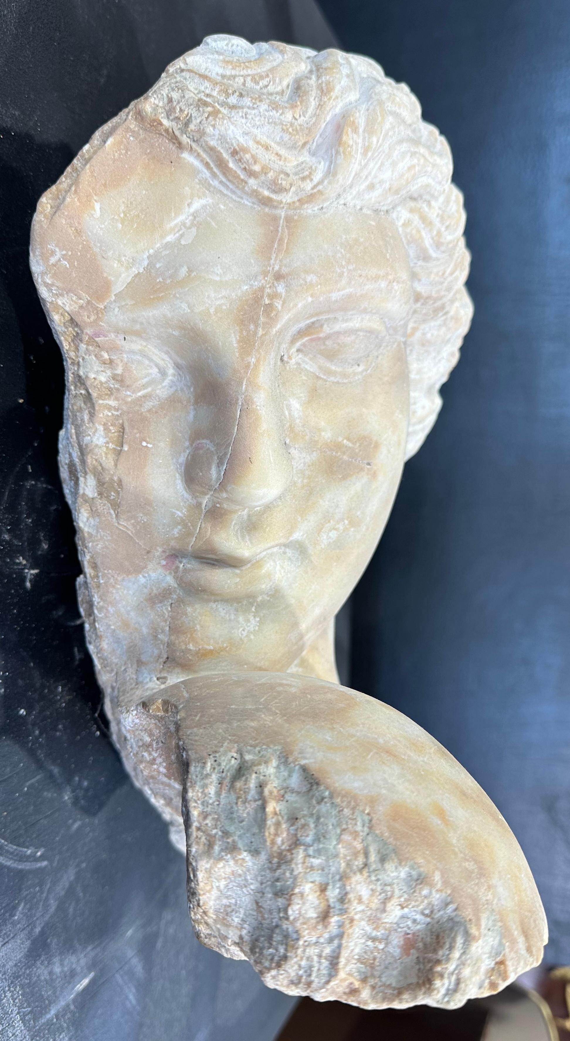 Neoclassical Style Marble Head  In Good Condition For Sale In Southall, GB