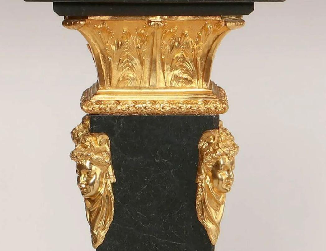 Neoclassical Style Marble Pedestal, Modern In Good Condition For Sale In Cypress, CA