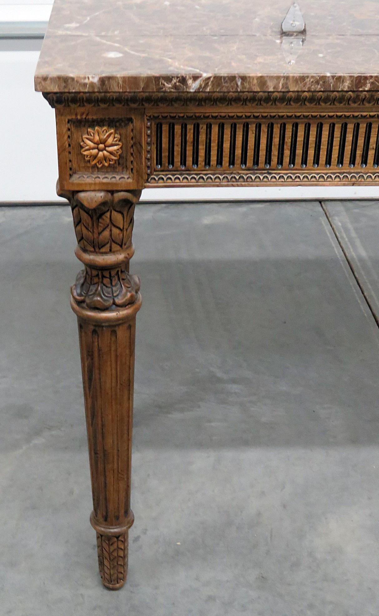 Painted Neoclassical Style Marble-Top Console