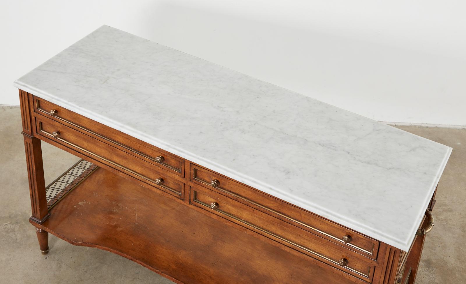 20th Century Neoclassical Style Marble Top Sideboard Server or Buffet