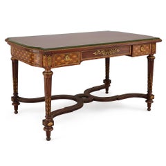 Neoclassical Style Marquetry and Gilt Bronze Writing Desk by Grohé