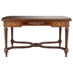 Neoclassical Style Marquetry and Gilt Bronze Writing Desk by Grohé
