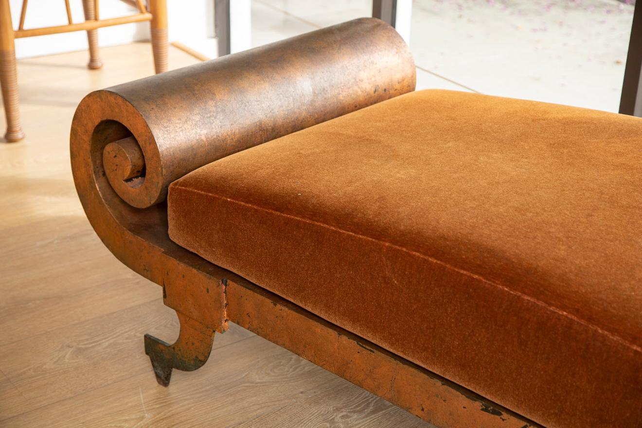 American Neoclassical Style Metal Daybed with Copper Patina, 1980’s