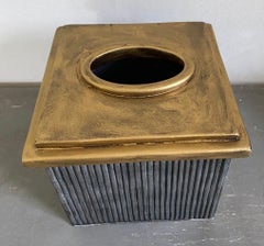 Neoclassical Style Metal Tissue Box Cover