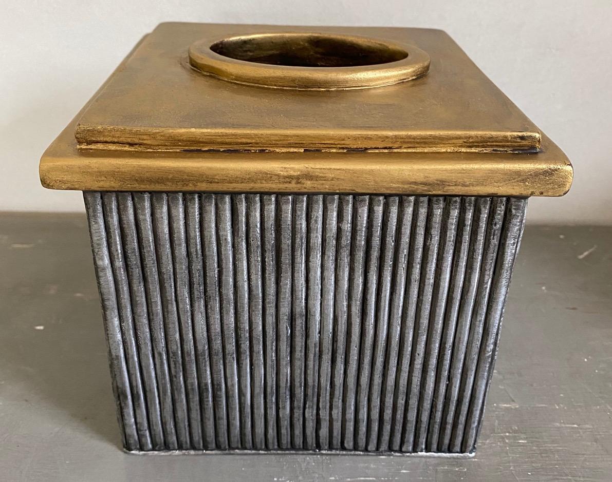 Neoclassical Style Metal Tissue Box Cover In New Condition For Sale In Sheffield, MA