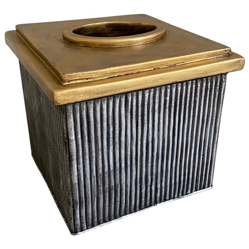 Neoclassical Style Metal Tissue Box Cover For Sale