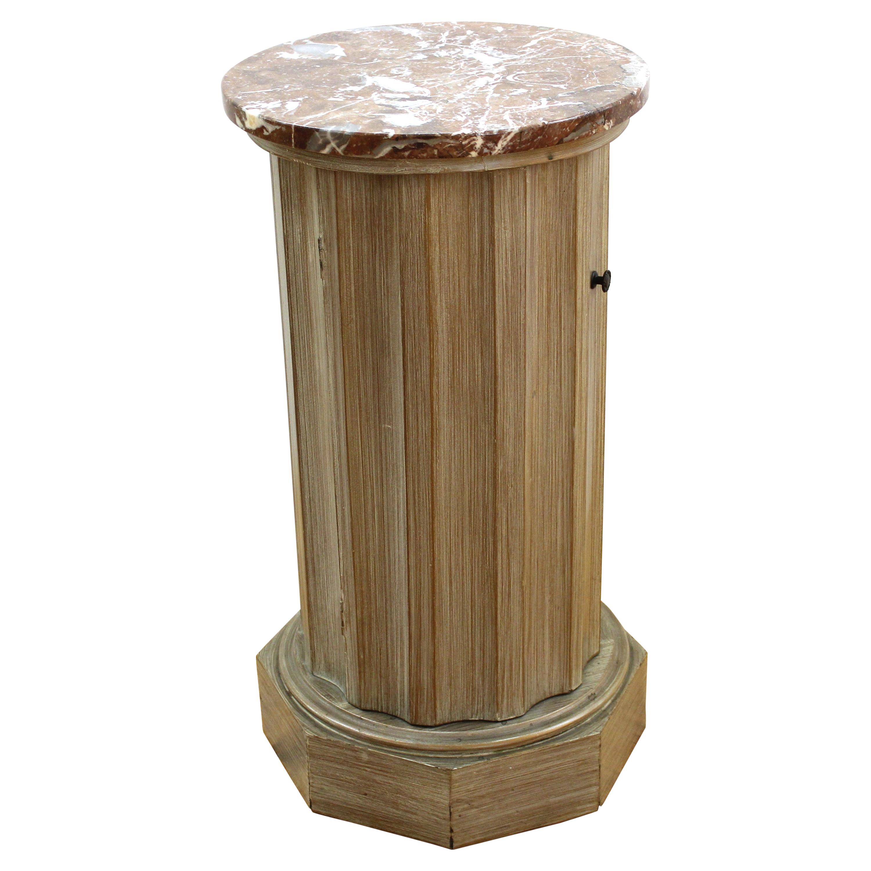 Neoclassical Style Mid-Century Pedestal Column Cabinet