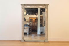 Neoclassical Style Mirror Made from 1750s French Door Frames with Carved Decor