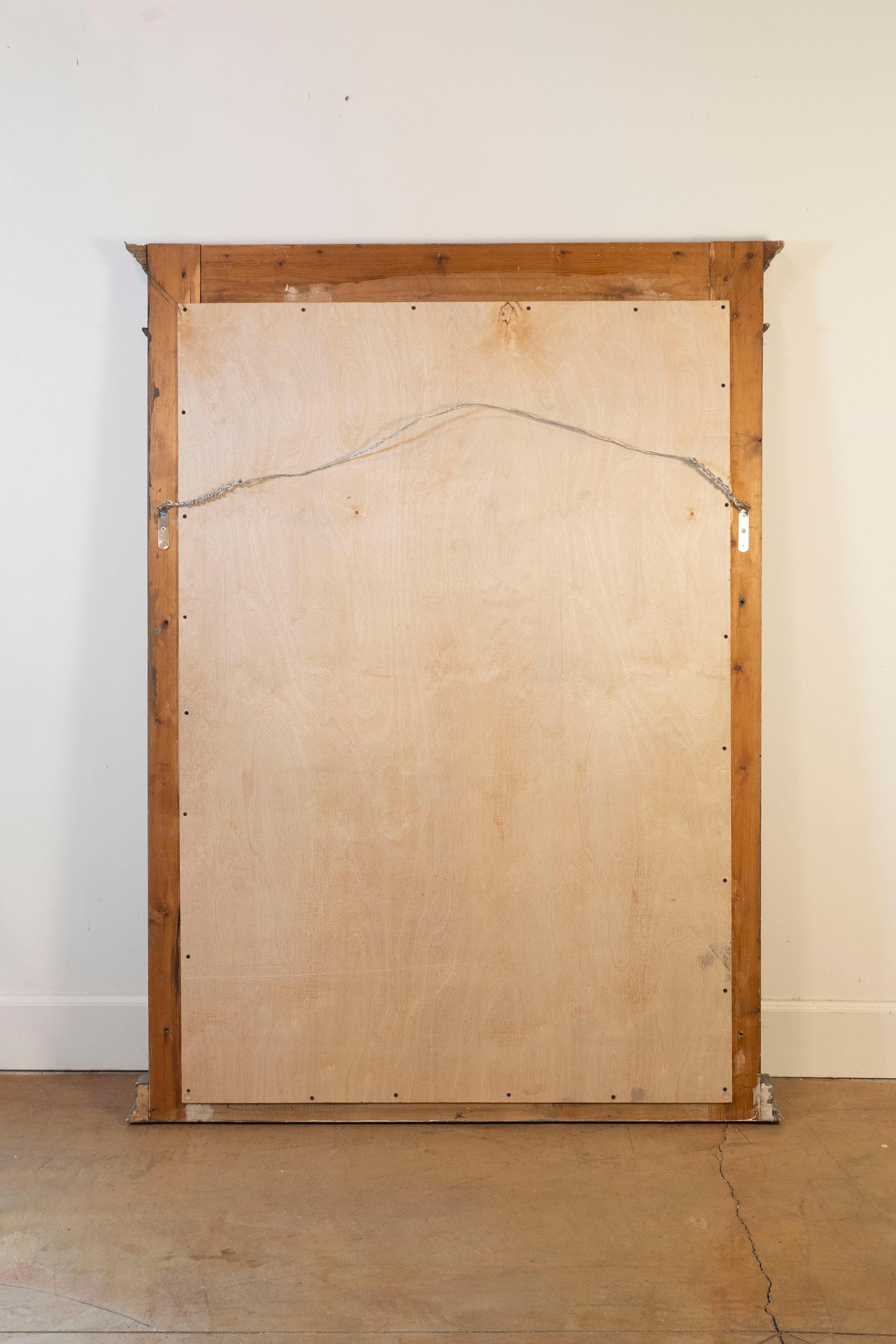 Neoclassical Style Mirror Made from 1750s French Door Frames with Carved Decor 3