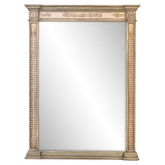 Antique Neoclassical Style Mirror Made from 1750s French Door Frames with Carved Decor