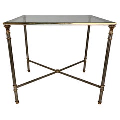 Table de salle à manger/table de jeu en métal mélangé de style néoclassique, Italie, vers 1970