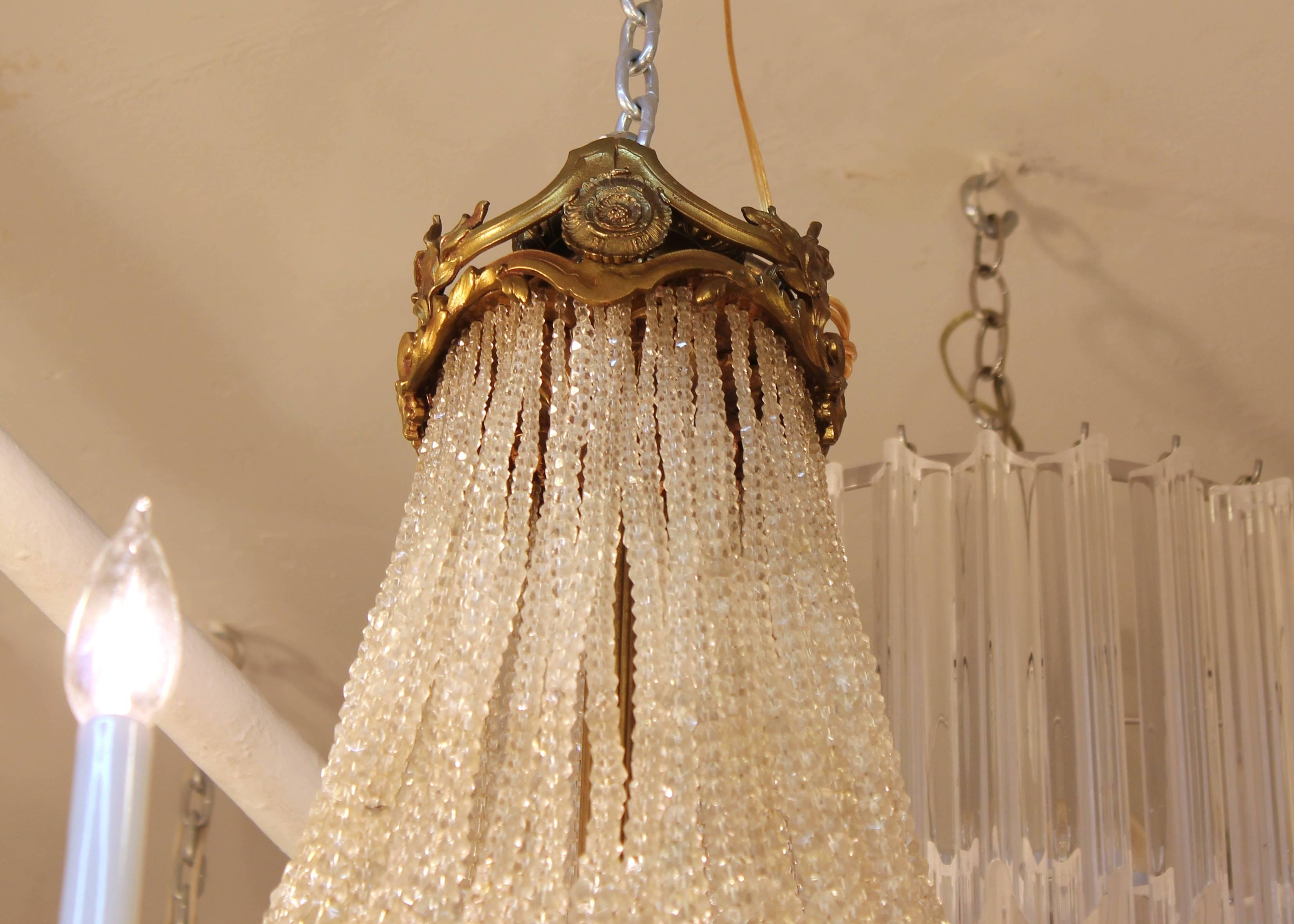 Neoclassical Style Monumental French Bronze and Crystal Chandelier 7