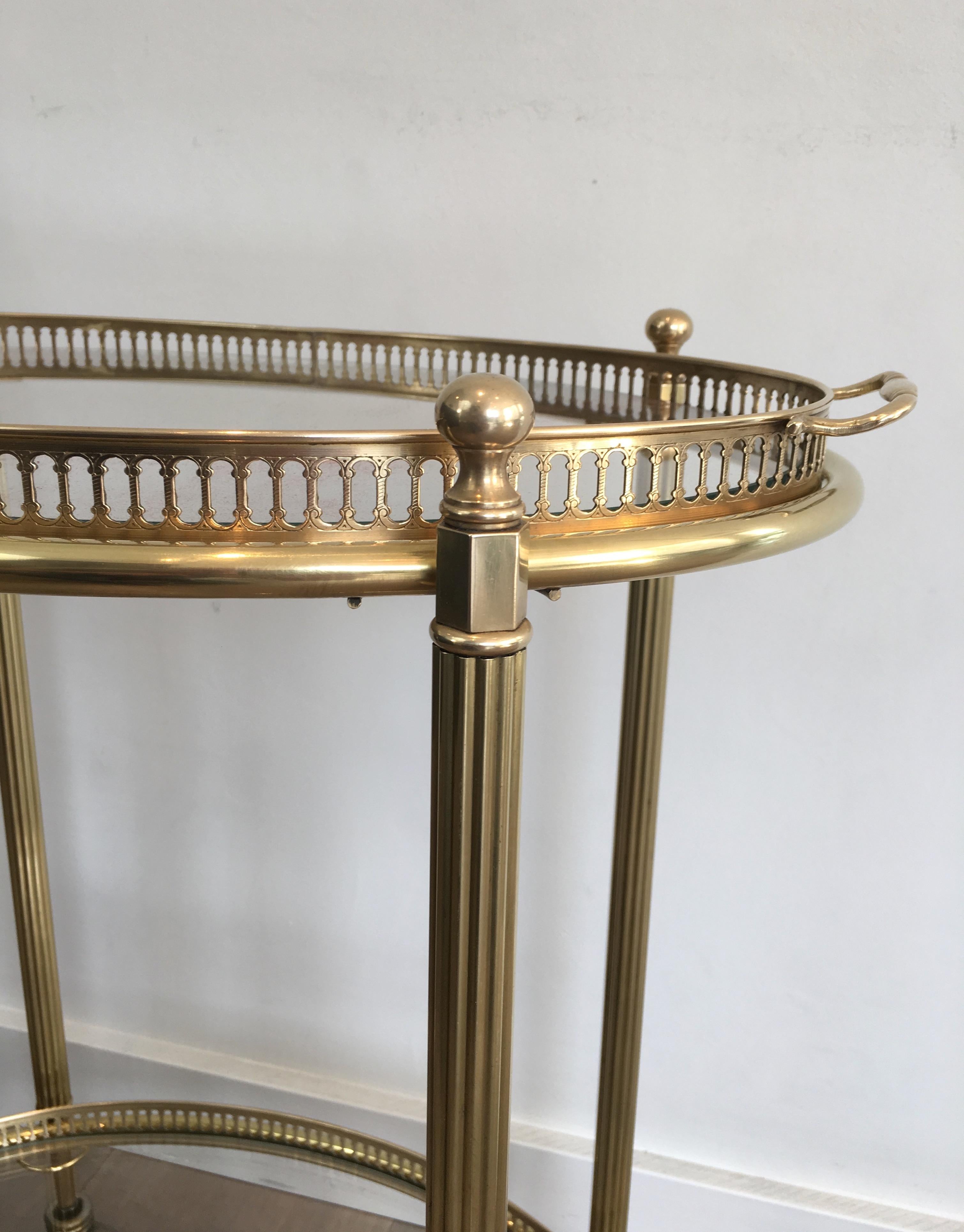 Neoclassical Style Oval Bar Cart with Removable Trays, French, circa 1940 3
