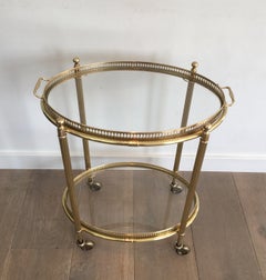 Neoclassical Style Oval Bar Cart with Removable Trays, French, circa 1940