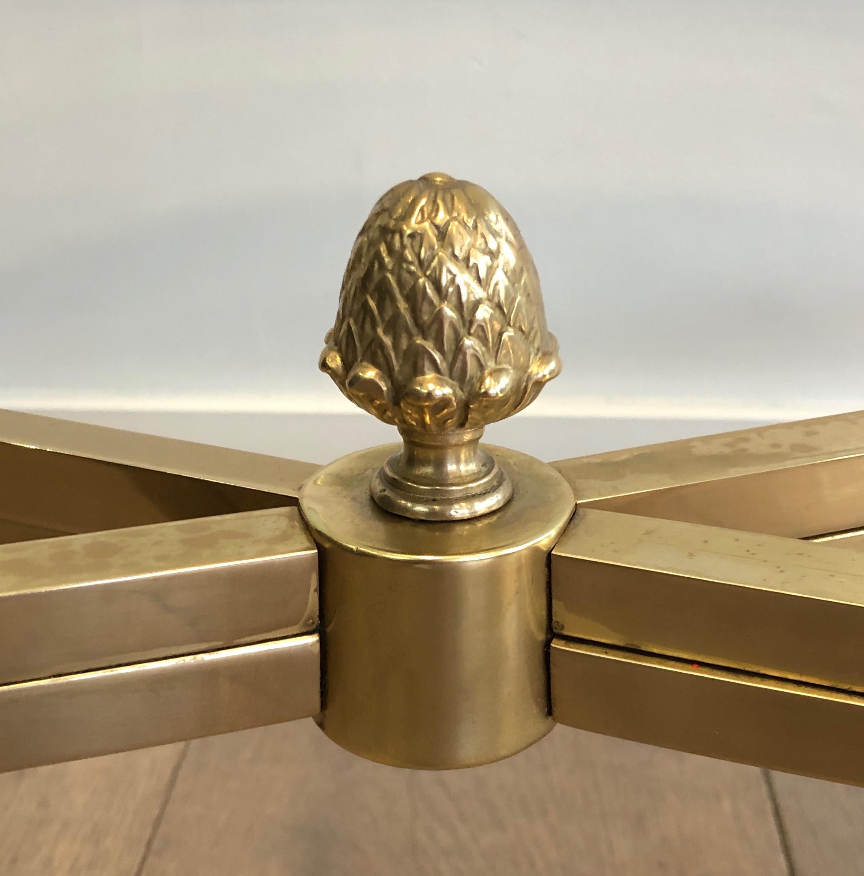 Neoclassical Style Ovale Brass and Bronze Coffee Table with Ram Heads and Hoof 5