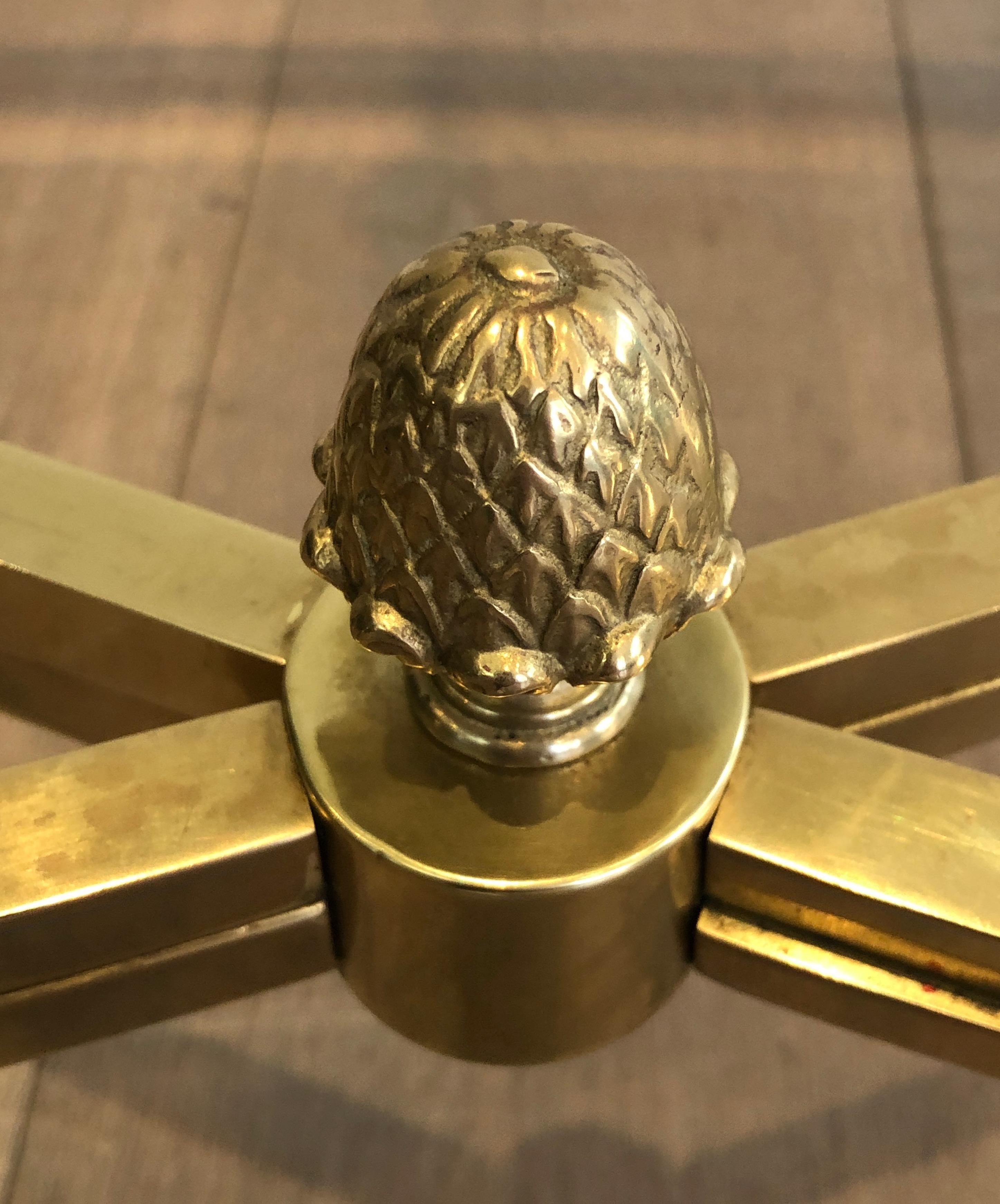 Neoclassical Style Ovale Brass and Bronze Coffee Table with Ram Heads and Hoof 6