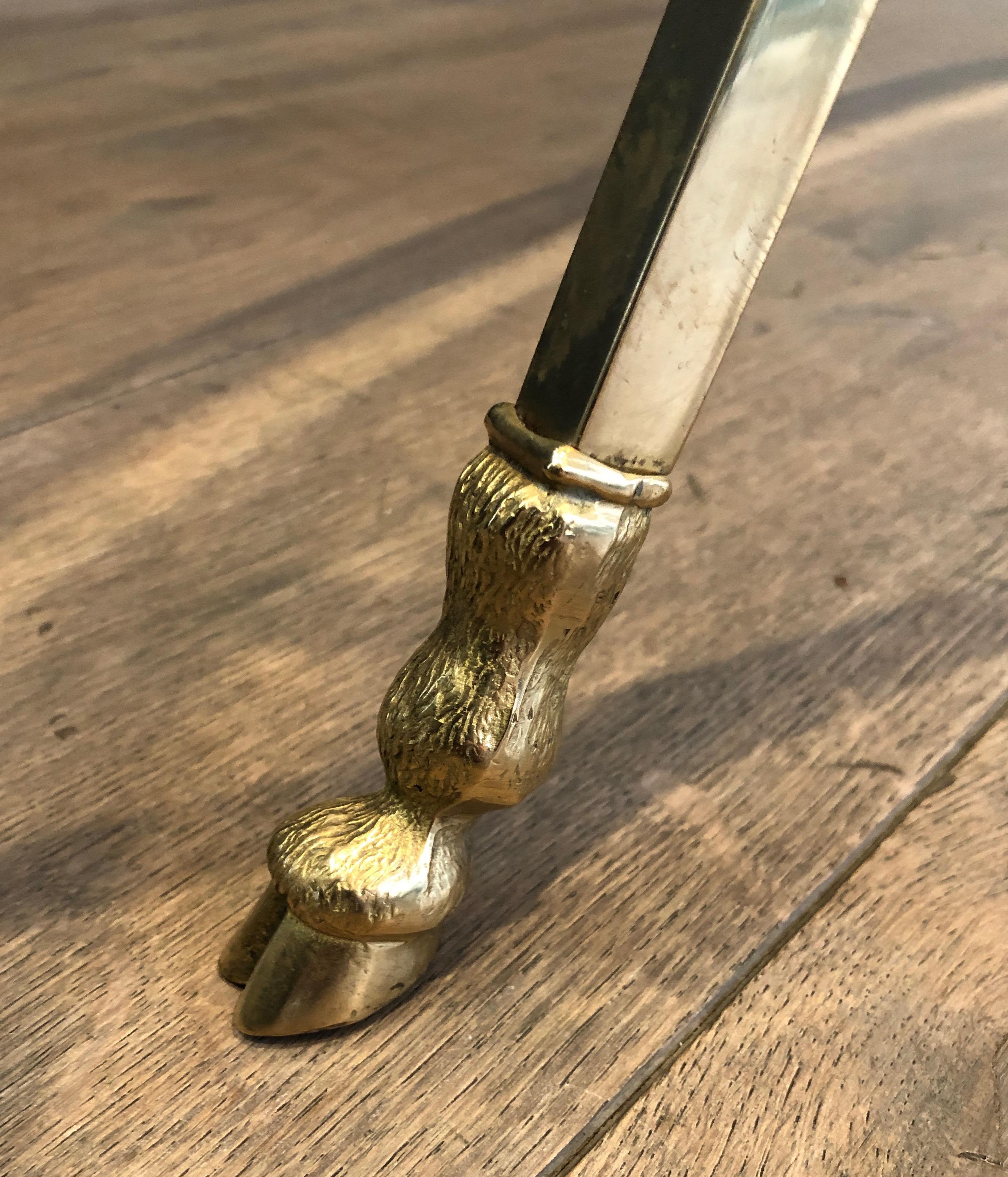 Neoclassical Style Ovale Brass and Bronze Coffee Table with Ram Heads and Hoof 7