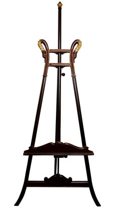Neoclassical Style Painted and Parcel Gilt Gallery Display Easel, 19th Century