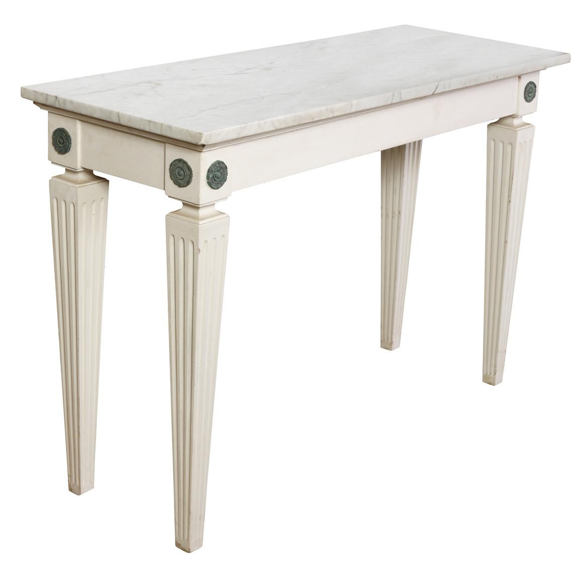Marble Neoclassical Style Painted Console