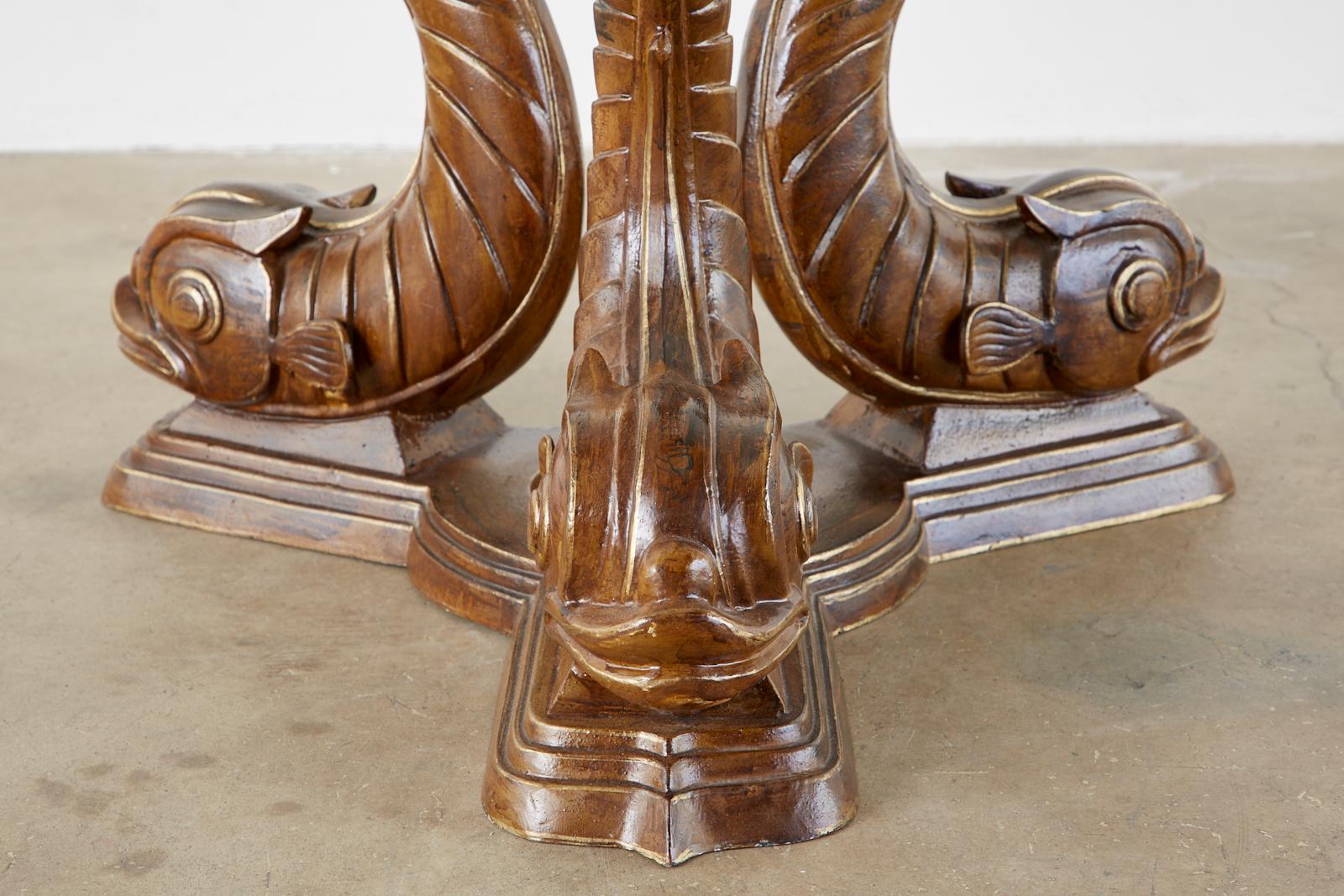 Neoclassical Style Painted Dolphins Dining or Center Table 10