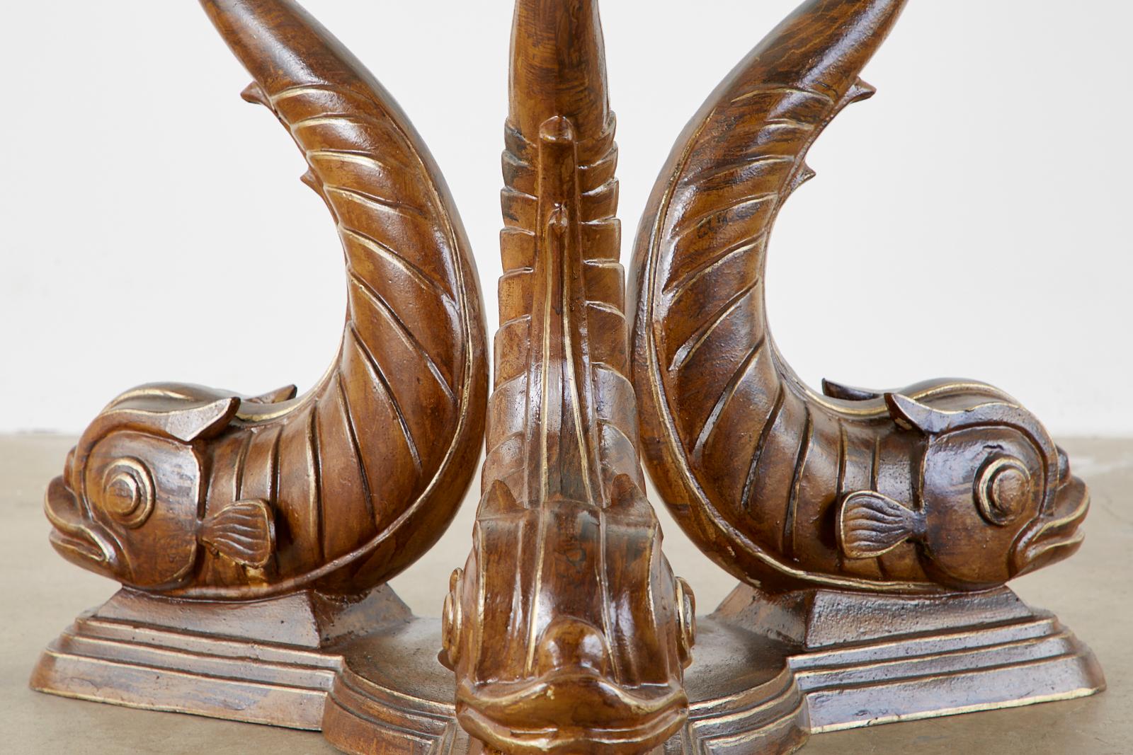Neoclassical Style Painted Dolphins Dining or Center Table 11