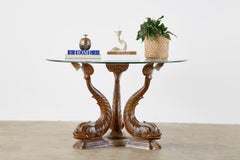 Neoclassical Style Painted Dolphins Dining or Center Table