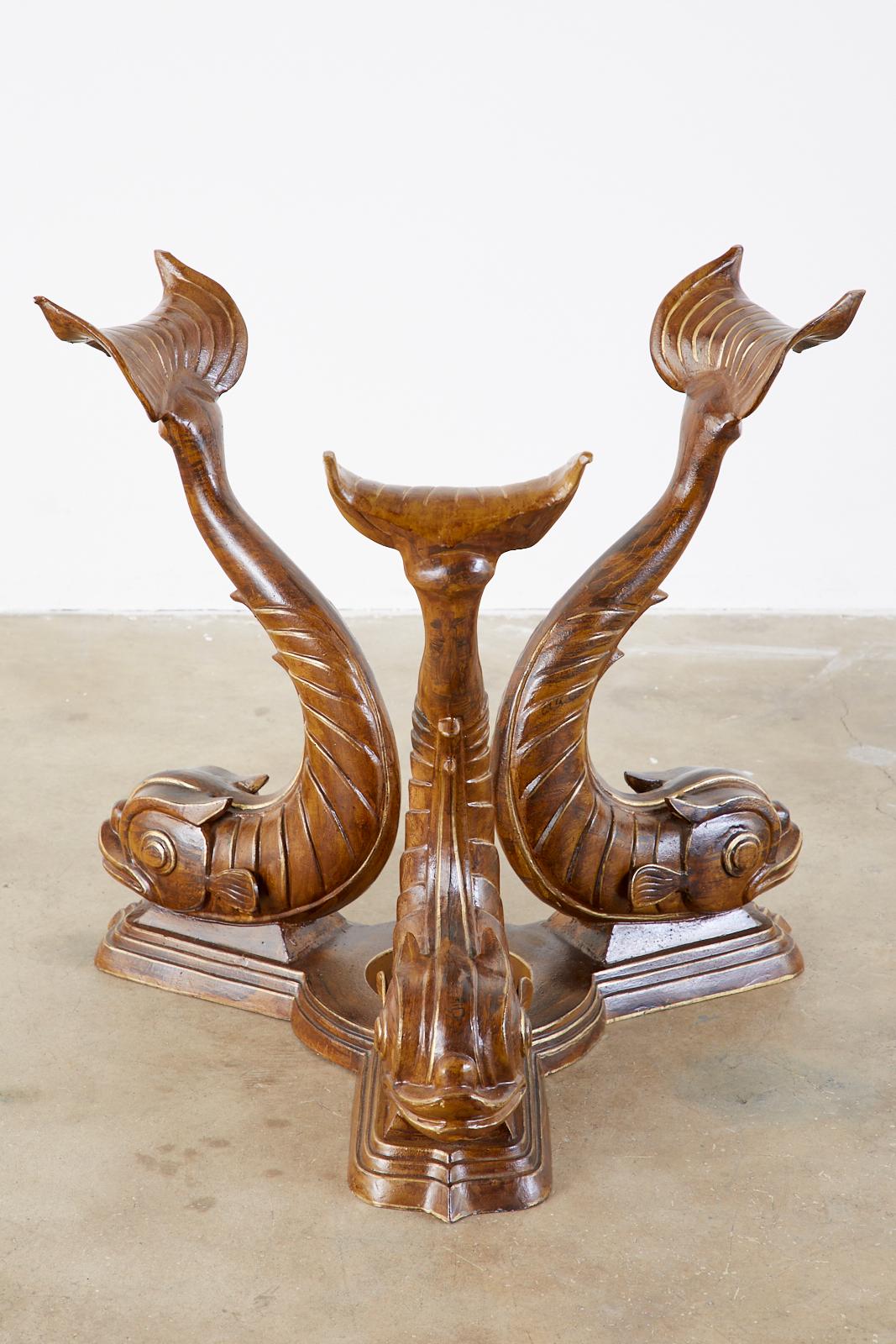 Neoclassical Style Painted Dolphins Dining or Center Table 14