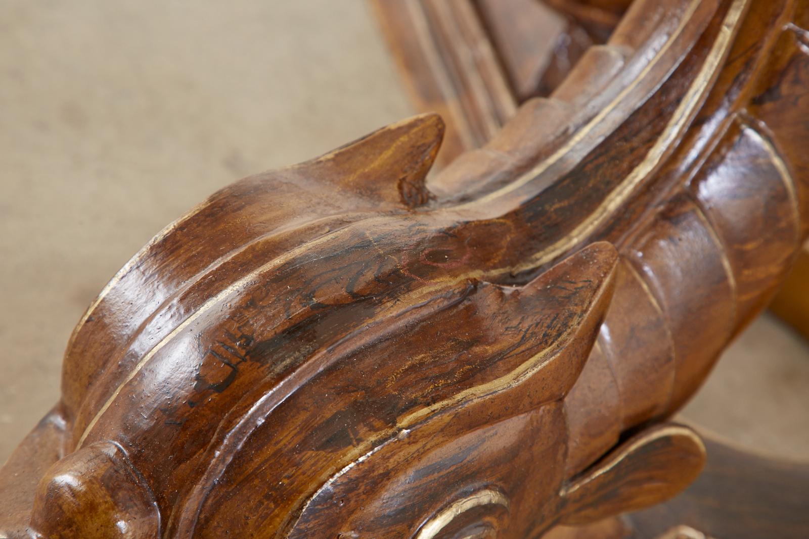 Neoclassical Style Painted Dolphins Dining or Center Table 2