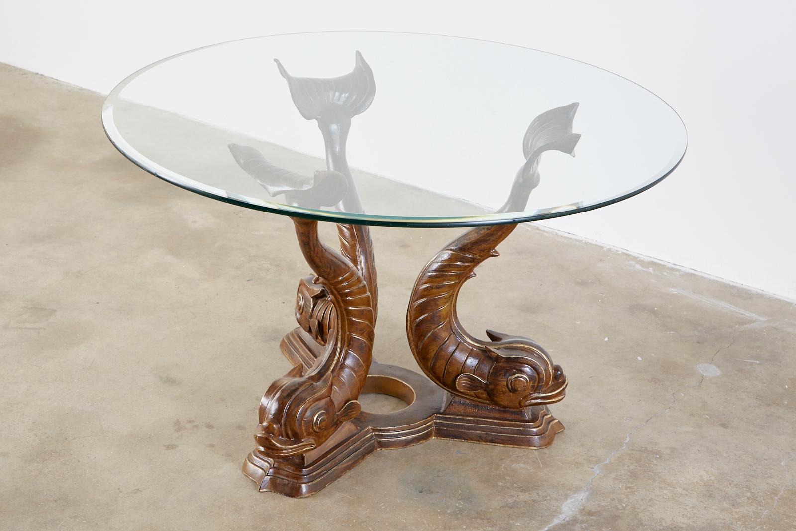 Neoclassical Style Painted Dolphins Dining or Center Table 3