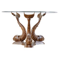 Neoclassical Style Painted Dolphins Dining or Center Table