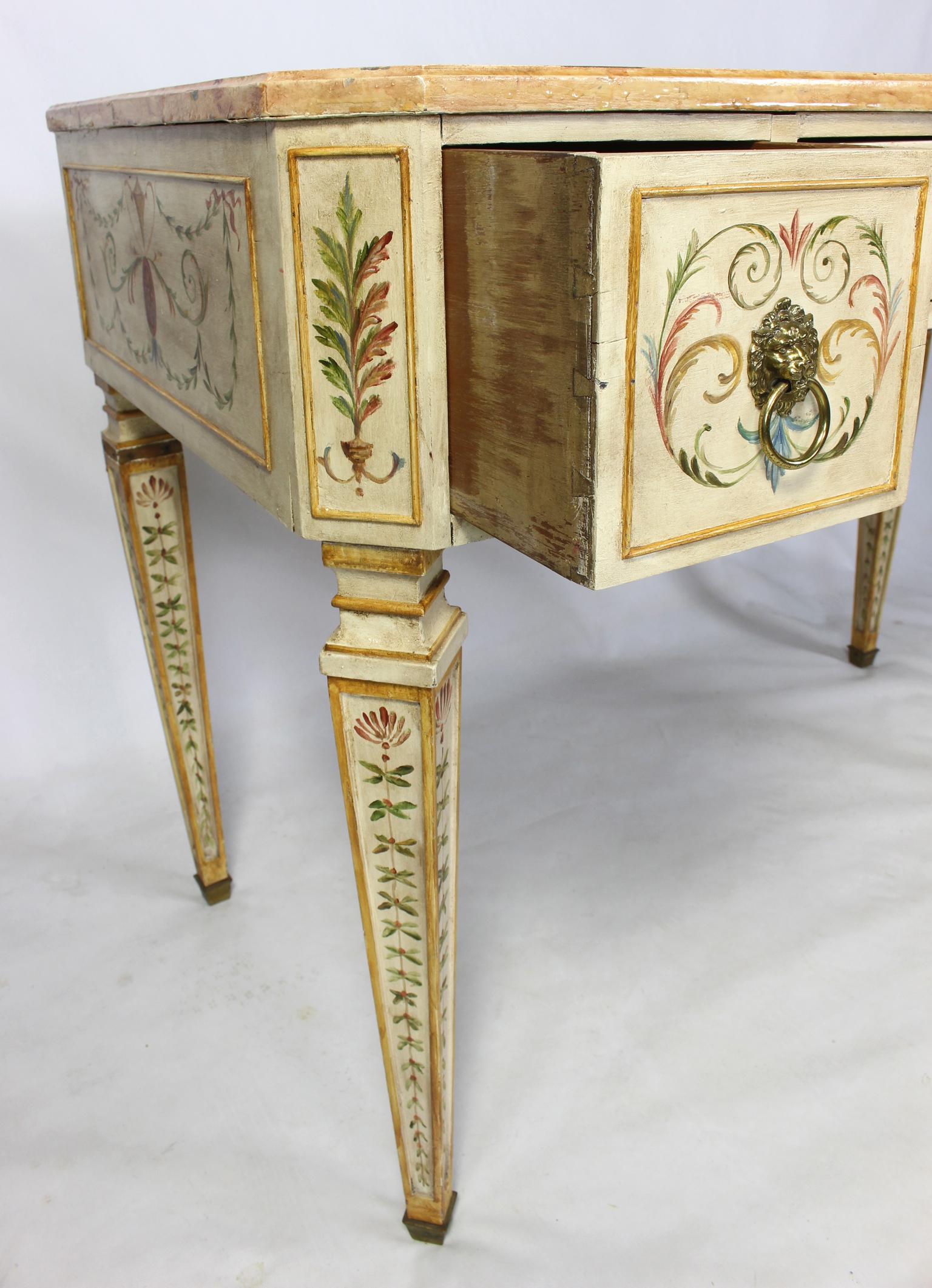  Neoclassical Style Painted Dressing Table or Desk 6