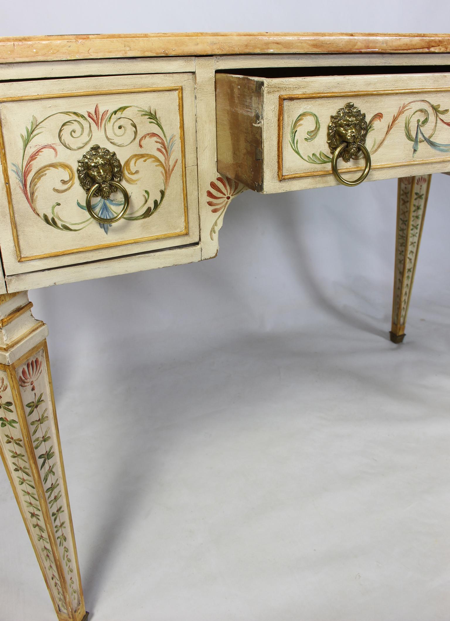  Neoclassical Style Painted Dressing Table or Desk 7
