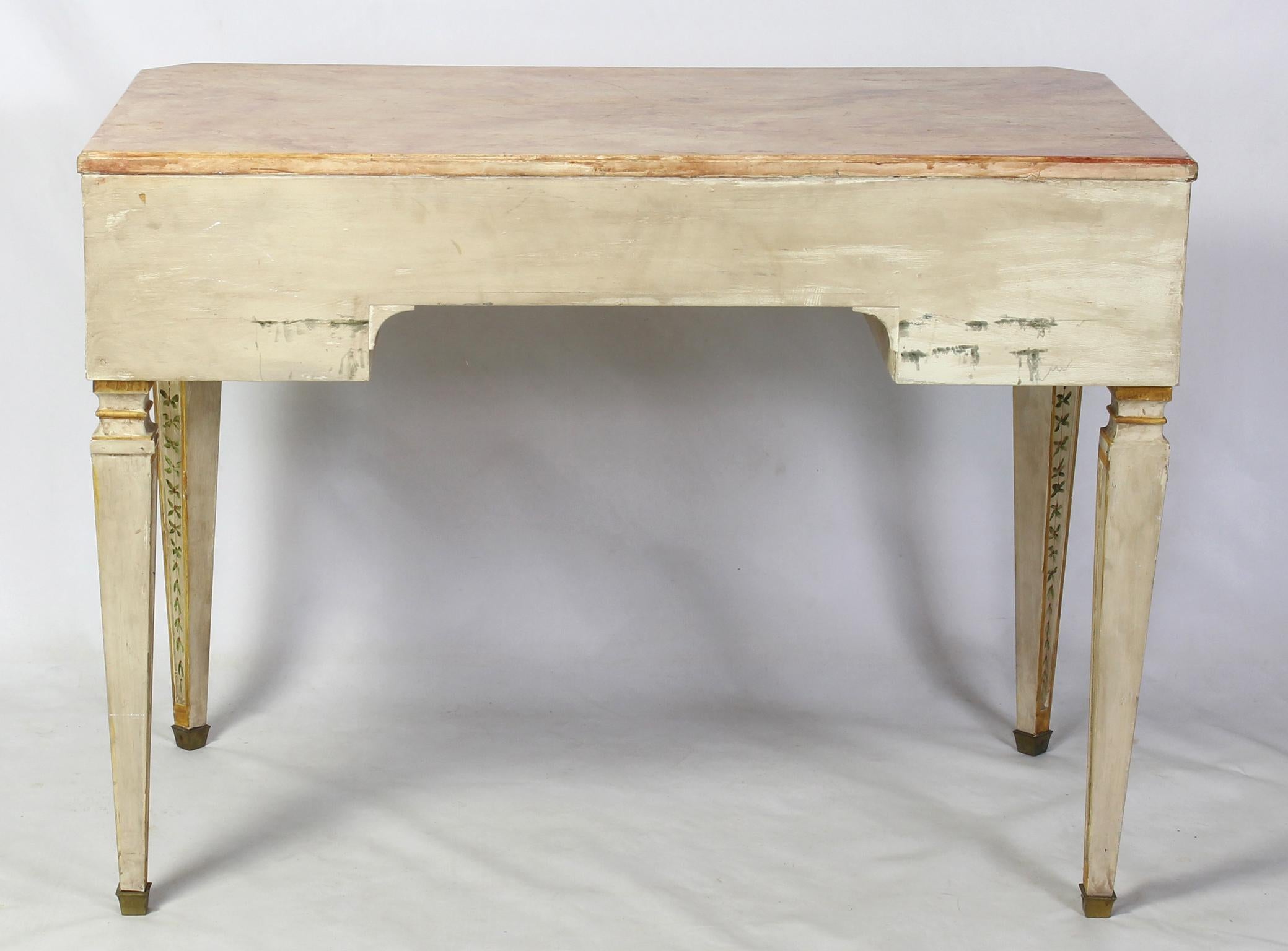 Hand-Painted  Neoclassical Style Painted Dressing Table or Desk