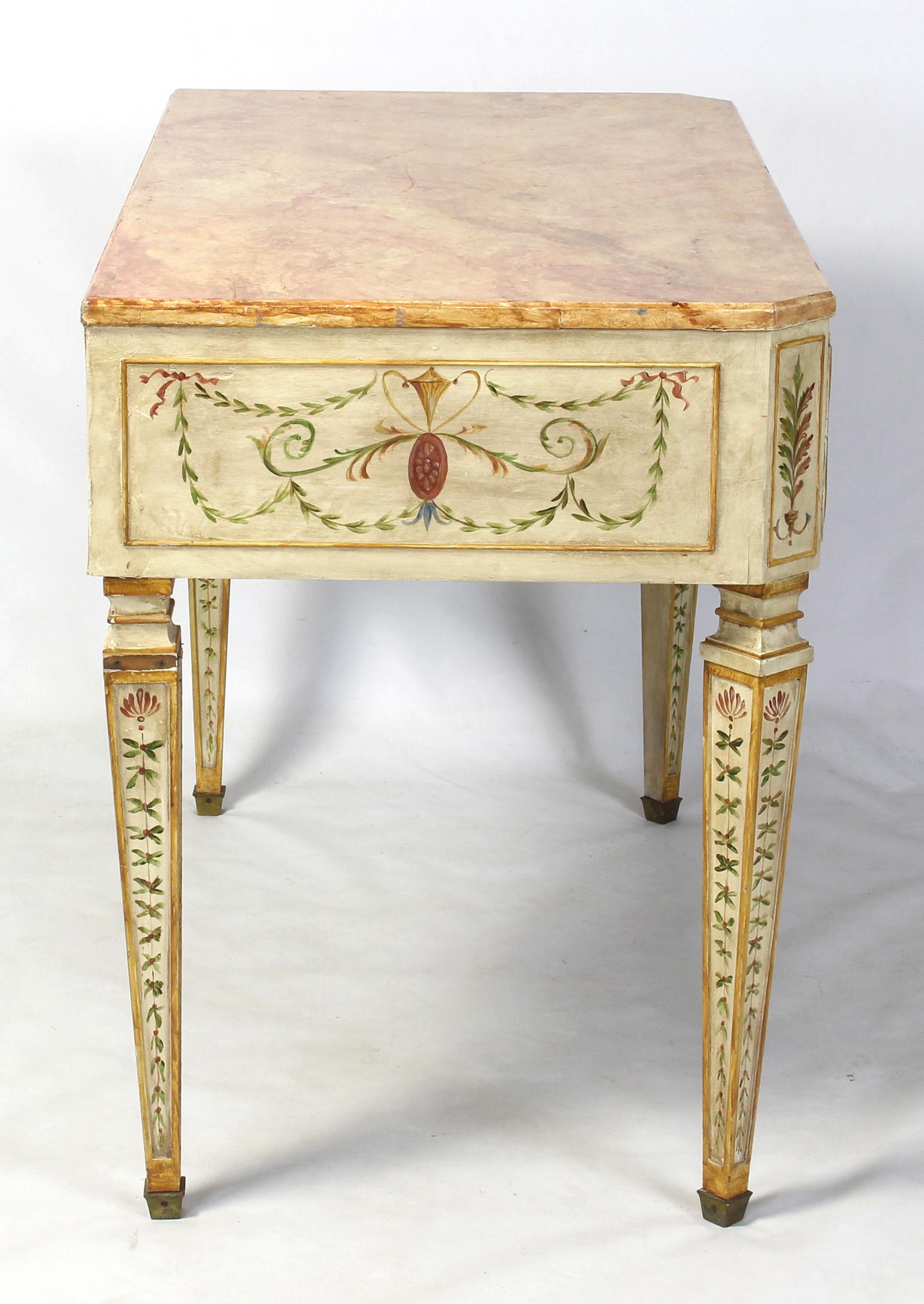  Neoclassical Style Painted Dressing Table or Desk In Good Condition In Kilmarnock, VA