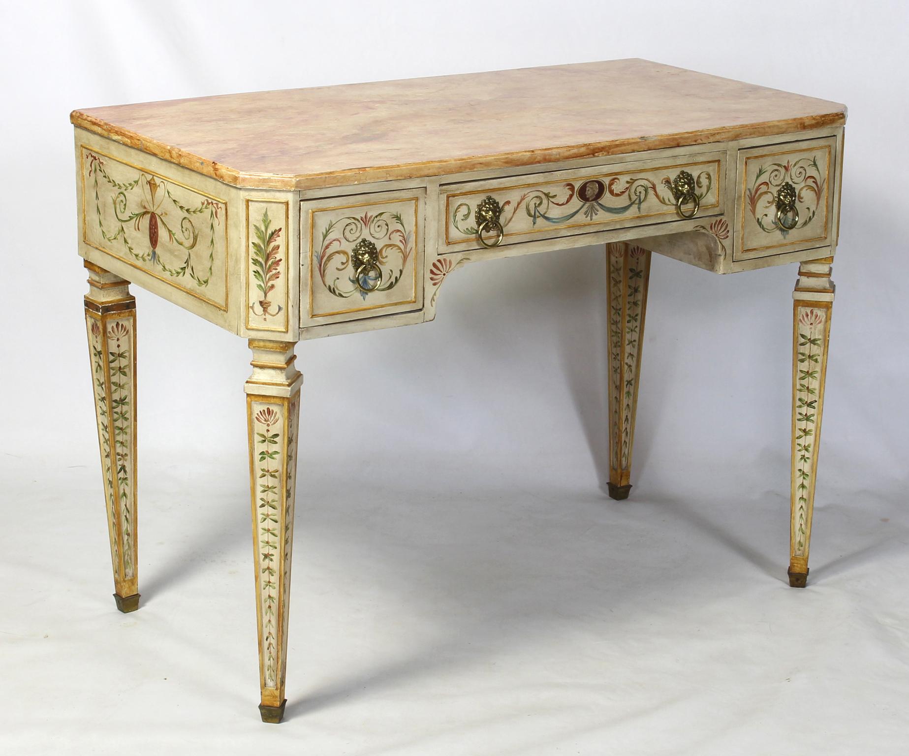 Mid-20th Century  Neoclassical Style Painted Dressing Table or Desk