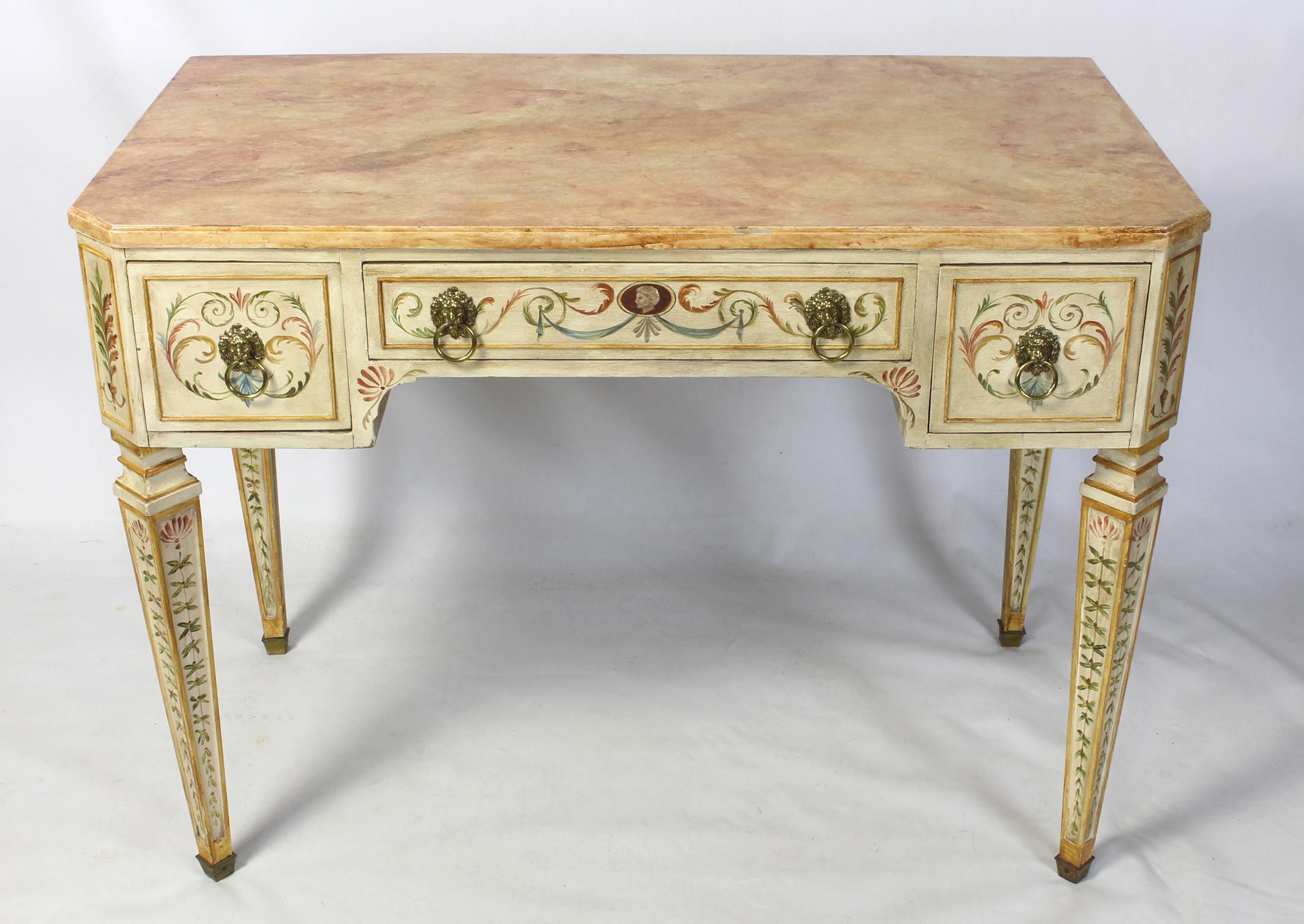  Neoclassical Style Painted Dressing Table or Desk 1