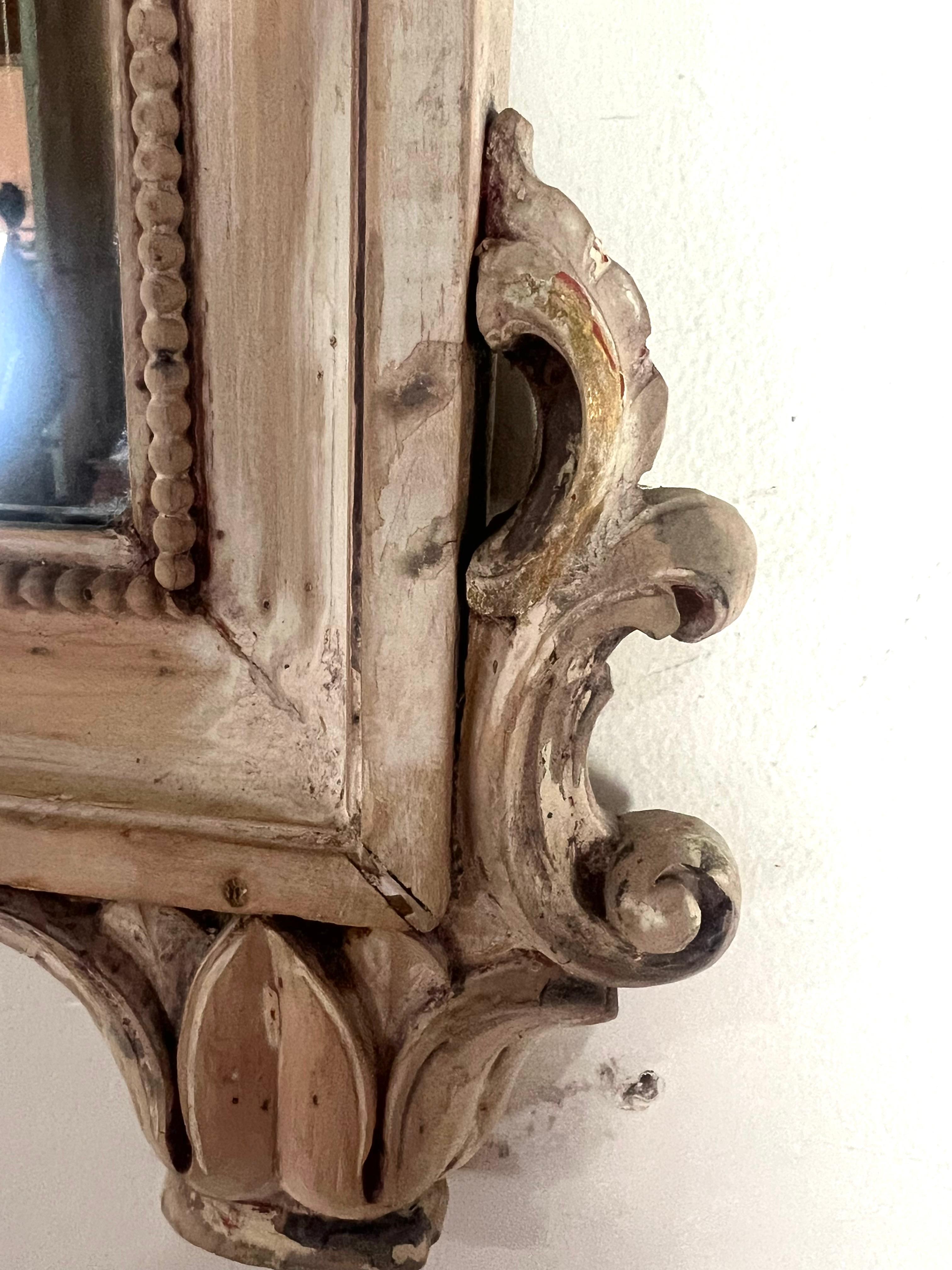 Neoclassical Style Painted Mirror w/ Wheat Crest C. 1930 For Sale 3