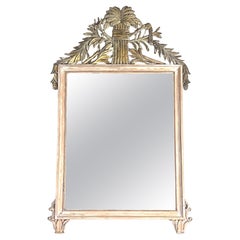 Miroir peint de style néoclassique avec crête de blé, vers 1930