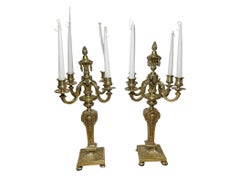 Neoclassical Style Pair Of Bronze Candelabras