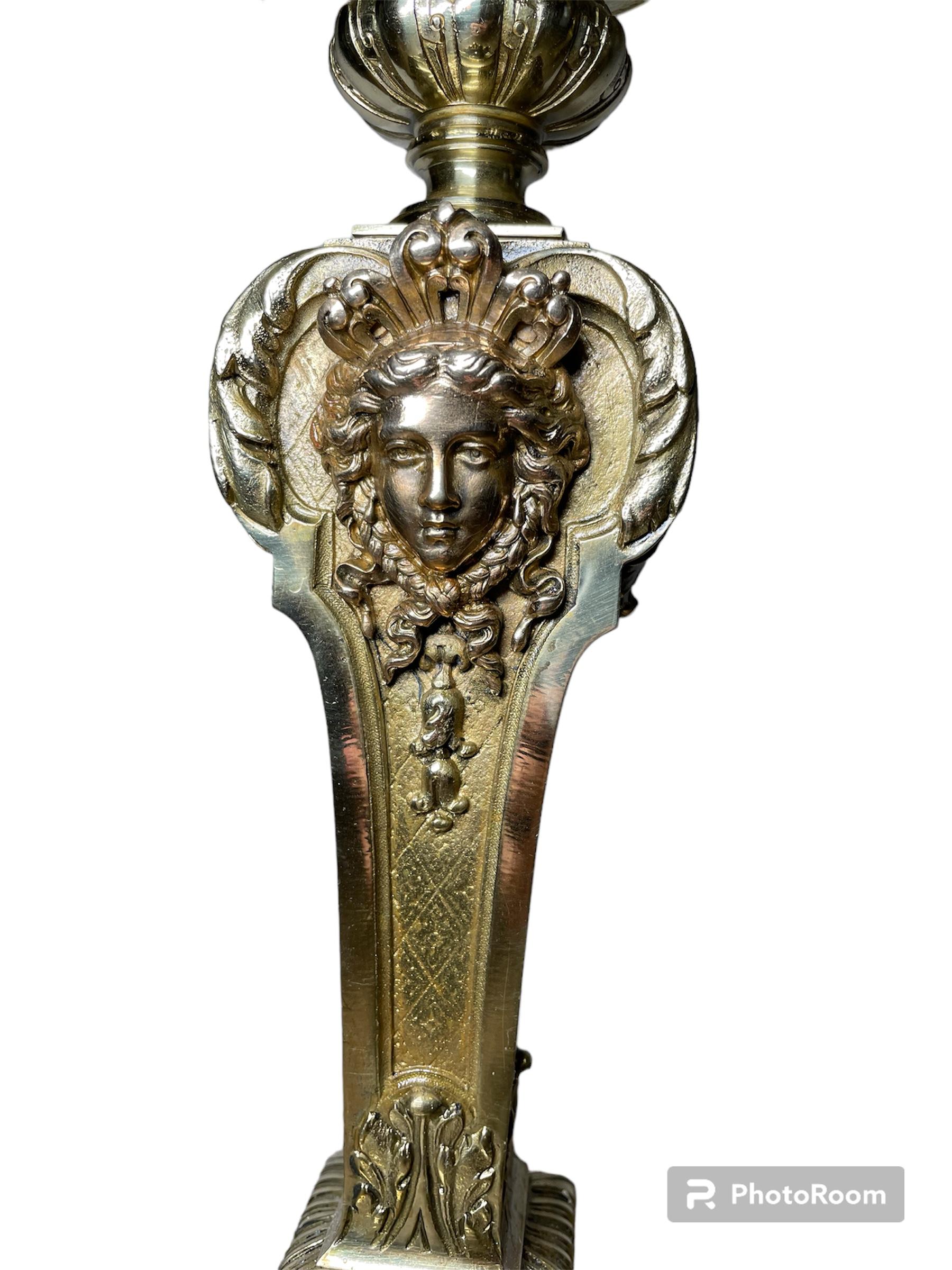 Sconosciuto Coppia di candelabri in bronzo in stile neoclassico in vendita