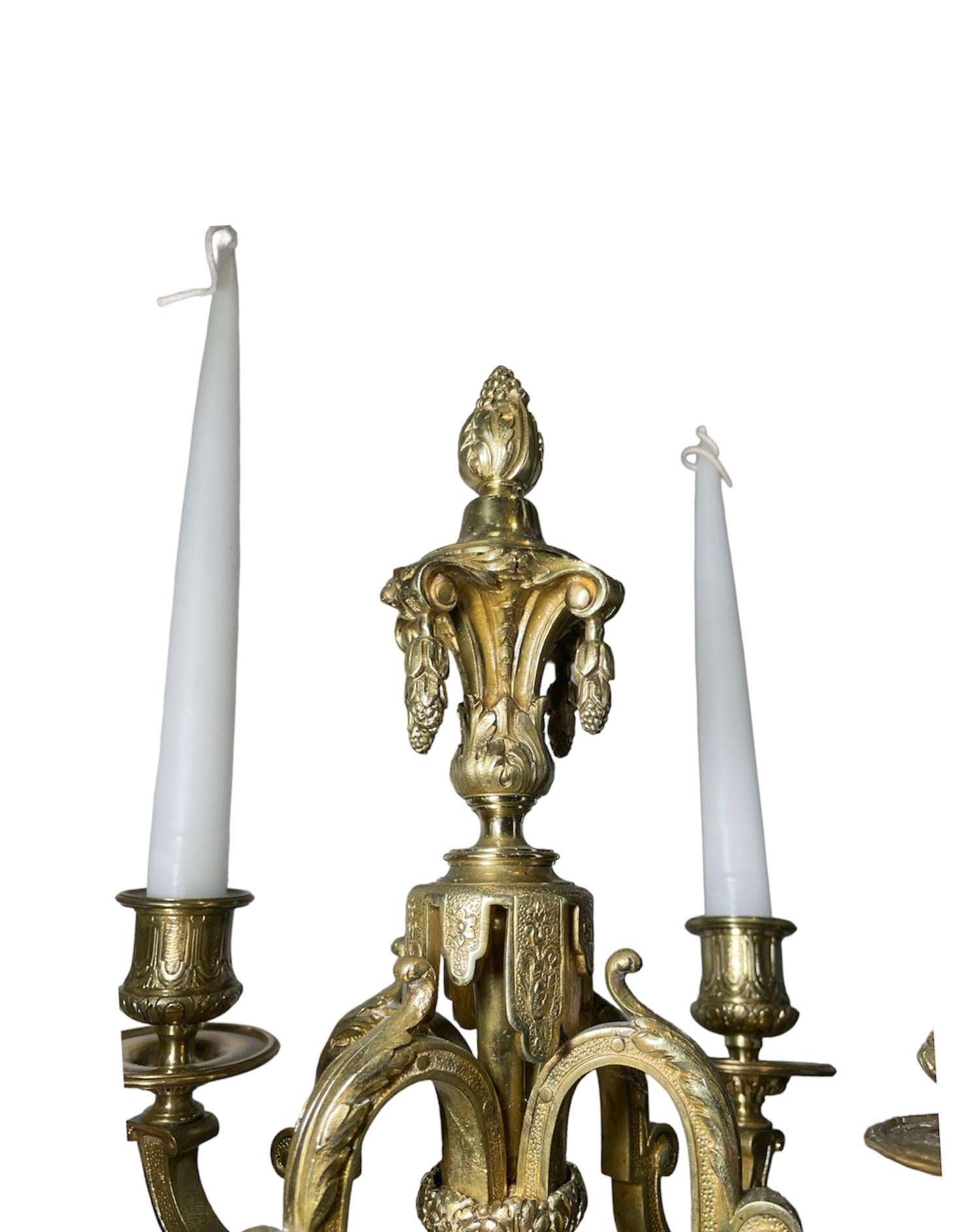 Bronzo Coppia di candelabri in bronzo in stile neoclassico in vendita
