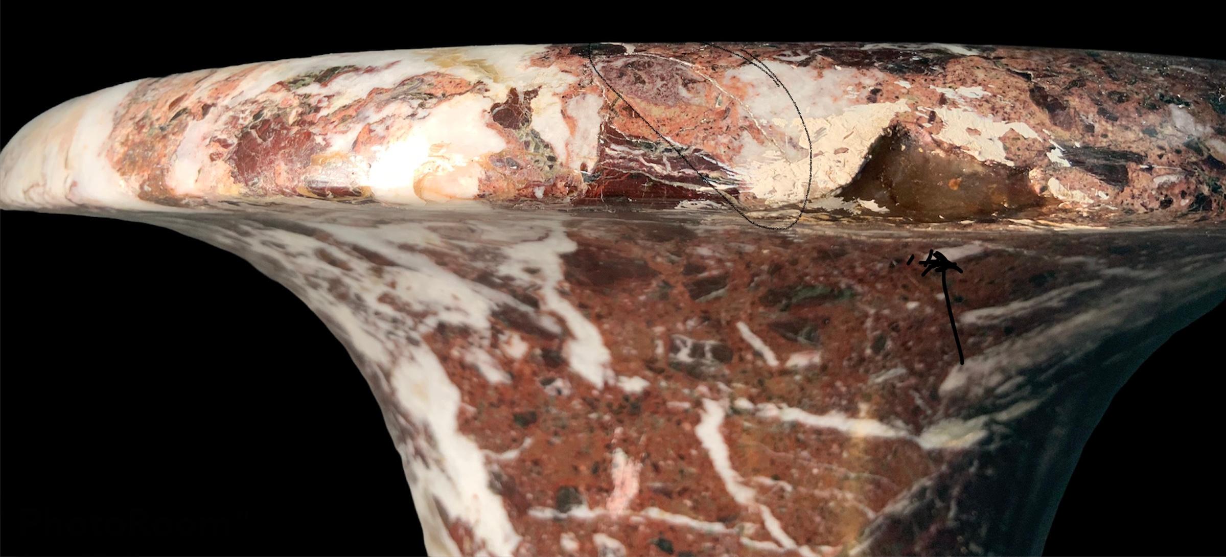 Coppia di urne a campana in marmo marrone in stile neoclassico in vendita 6