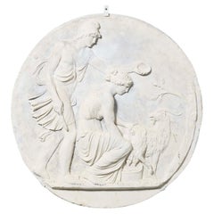 Neoclassical Style Plaster Wall Roundel After Canova