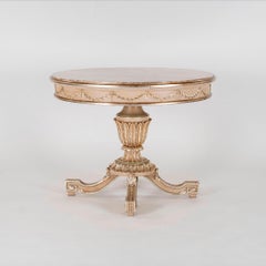 Neoclassical Style Polychrome Giltwood Center Table