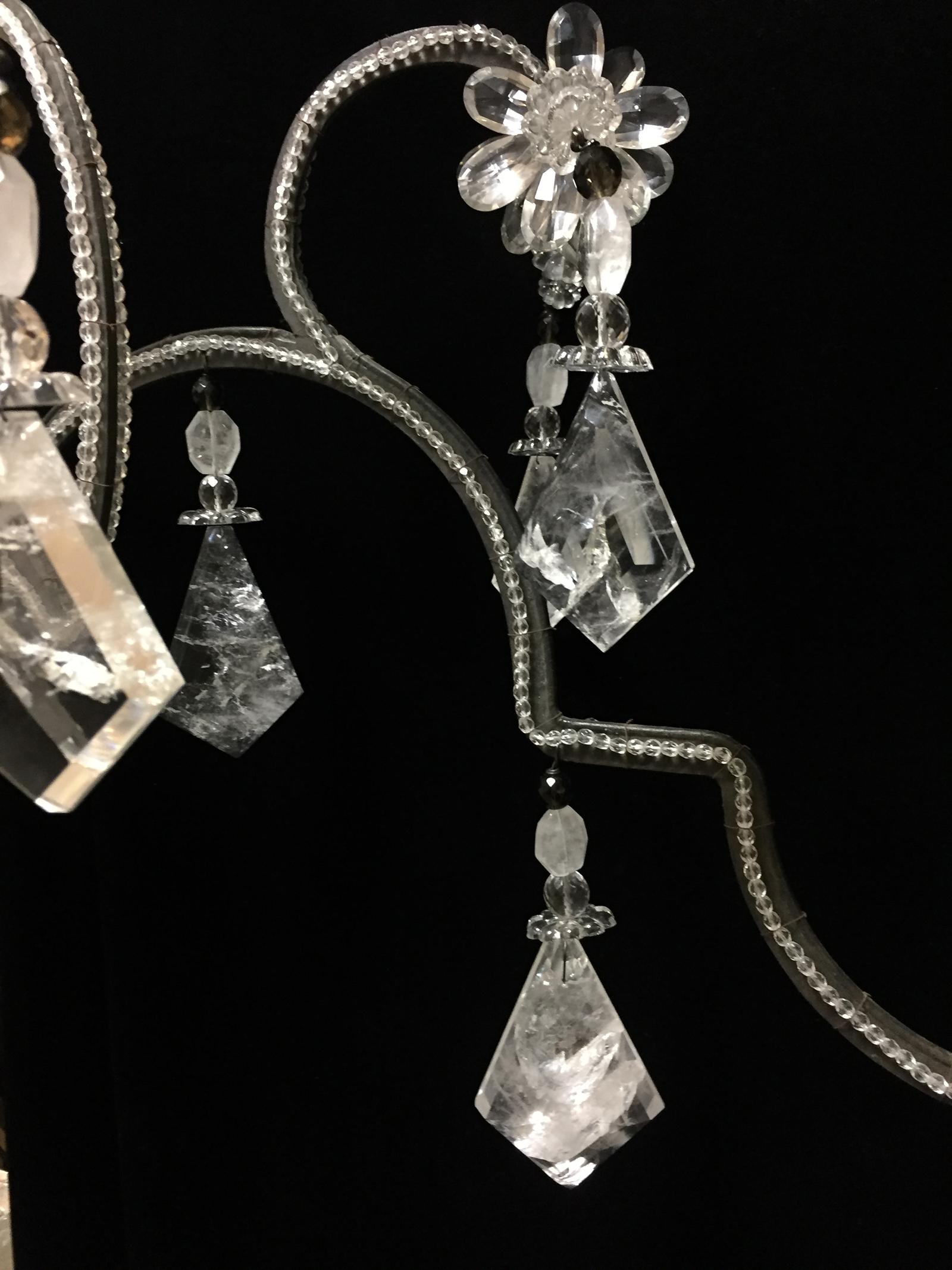 Lustre à douze lumières en cristal de roche de style néoclassique en vente 5